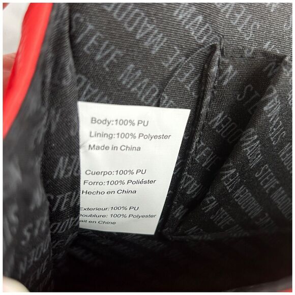 Steve Madden Crossbody Bag Purse Gold Chain Handle Coral Pink Faux Leather NEW - Picture 11 of 14